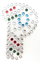 Load image into Gallery viewer, Letter P Hot Fix Iron-On Heat Transfer with Multi-Color Rhinestones 2&quot;