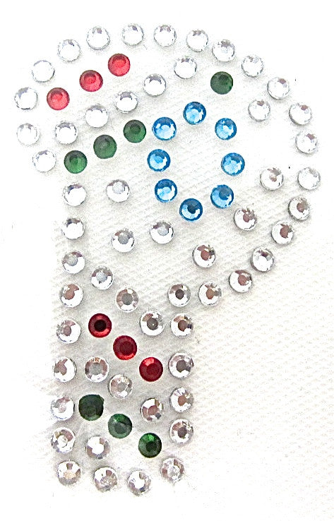 Letter P Hot Fix Iron-On Heat Transfer with Multi-Color Rhinestones 2