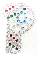 Letter P Hot Fix Iron-On Heat Transfer with Multi-Color Rhinestones 2
