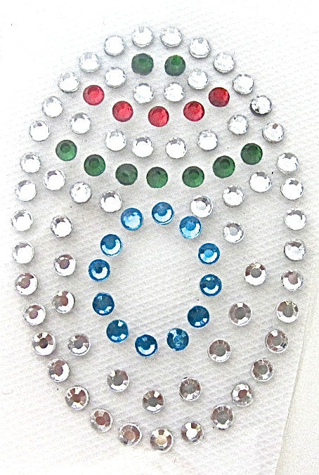 Letter O Hot Fix Iron-On Heat Transfer with Multi-Color Rhinestones 2