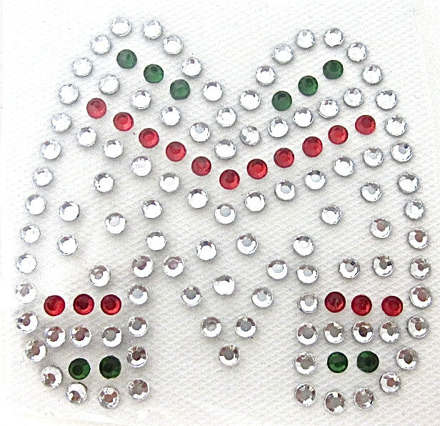 Letter M Hot Fix Iron-On Heat Transfer with Multi-Color Rhinestones 2