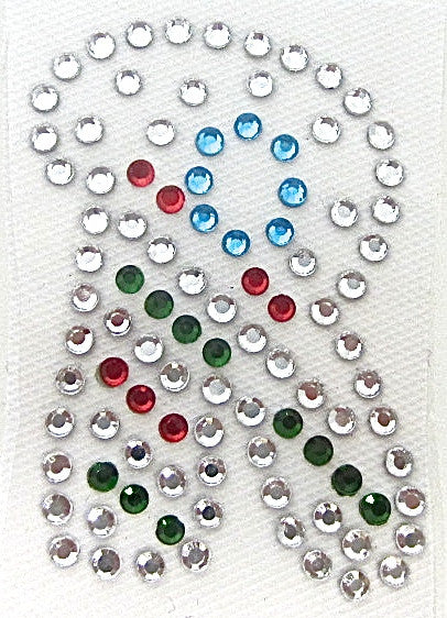 Letter R Hot Fix Iron-On Heat Transfer with Multi-Color Rhinestones 2