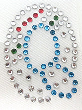 Load image into Gallery viewer, Letter Q Hot Fix Iron-On Heat Transfer with Multi-Color Rhinestones 2&quot;