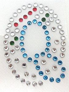 Letter Q Hot Fix Iron-On Heat Transfer with Multi-Color Rhinestones 2"