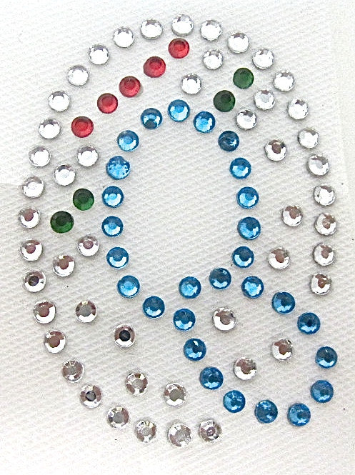 Letter Q Hot Fix Iron-On Heat Transfer with Multi-Color Rhinestones 2