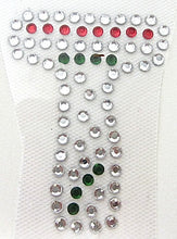 Load image into Gallery viewer, Letter T Hot Fix Iron-On Heat Transfer with Multi-Color Rhinestones 2&quot;