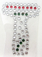 Letter T Hot Fix Iron-On Heat Transfer with Multi-Color Rhinestones 2