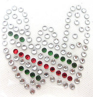 Letter W Hot Fix Iron-On Heat Transfer with Multi-Color Rhinestones 2