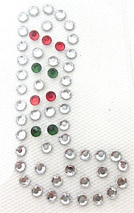 Letter L Hot Fix Iron-On Heat Transfer with Multi-Color Rhinestones 2"