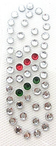 Letter I Hot Fix Iron-On Heat Transfer with Multi-Color Rhinestones 2"