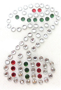 Letter Z Hot Fix Iron-On Heat Transfer with Multi-Color Rhinestones 2"