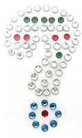 Punctuation Question Mark Hot Fix Iron-On Heat Transfer with Multi-Color Rhinestones 2