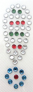 Exclamation Point Hot Fix Iron-On Heat Transfer with Multi-Color Rhinestones 2"