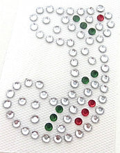 Load image into Gallery viewer, Letter J Hot Fix Iron-On Heat Transfer with Multi-Color Rhinestones 2&quot;