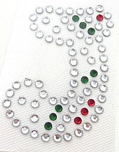 Letter J Hot Fix Iron-On Heat Transfer with Multi-Color Rhinestones 2"