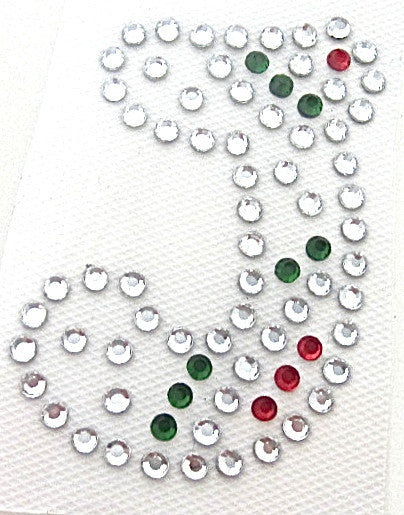 Letter J Hot Fix Iron-On Heat Transfer with Multi-Color Rhinestones 2