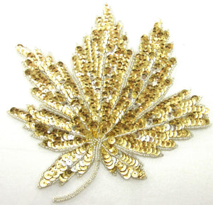 Leaf Gold and Silver Sequin 8" x 7.75"