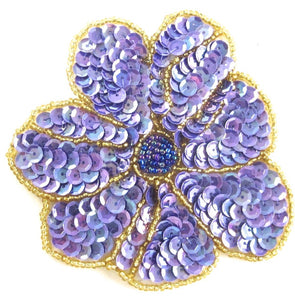 Flower with Light Purple Sequins 4"