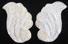 Load image into Gallery viewer, Designer Motif Wave Pair with Iridescent Sequins and Beads 5.25&quot; x 4&quot;