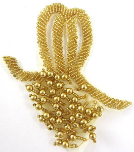 Designer Motif with Gold Beads 4" x 4"