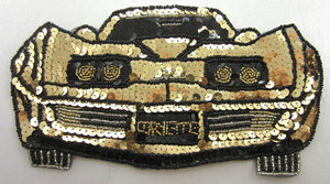 Corvette 1970's Era with Gold and Black Sequins and Beads 5"x 9"