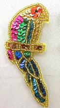 Load image into Gallery viewer, 5 PACK Pair: Parrot with Blue Turquoise Feathers 3.5&quot; x 1.5&quot; - Sequinappliques.com