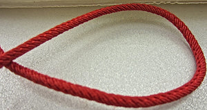 Trim Red Rope Rayon/Cotton 1/8" Wide Sold by the Yard