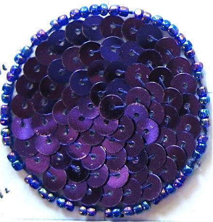 Circle Dot with Purple Sequins and Beads