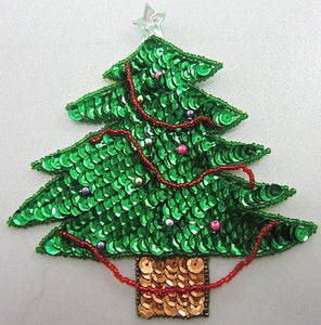Tree for Christmas with Ornaments and Clear Star 5.5" x 5"
