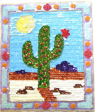 Load image into Gallery viewer, 10 PACK  Cactus Applique with Multi-Colored Sequins Beads 13&quot; x 10&quot; - Sequinappliques.com