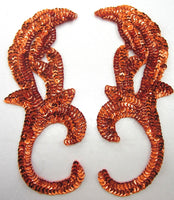 Designer Motif Pair with Orange Sequins 8