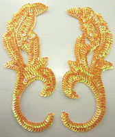 Designer Motif Pair with Peach Yellow Sequins 8