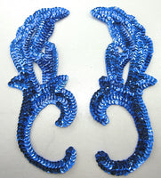 Designer Motif Pair with Royal Blue Sequins 8