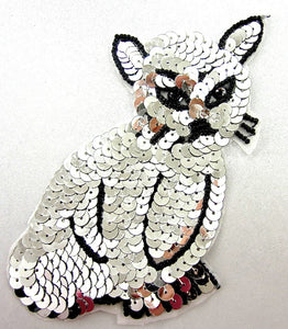 Cat with Silver Sequins and Black Beads 5" x 3.5"