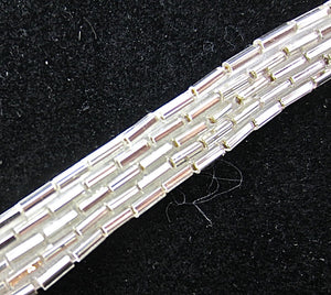 Trim 5 Row Silver Beads 1 yard 25" Remnant 1.4"