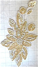 Load image into Gallery viewer, Flower with Beige Sequins and Beads 11.5&quot; x 6.5&quot;