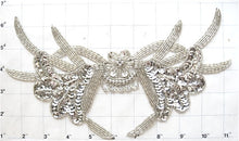 Load image into Gallery viewer, Designer Motif Lily Shaped Flower with Silver Sequins and Beads 10&quot; x 6&quot;