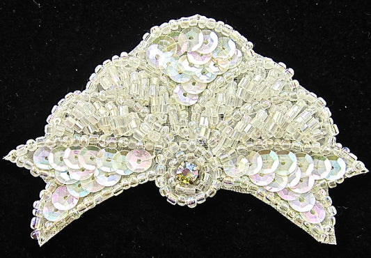 Designer Motif with Iridescent Sequins AB Rhinestones 3" x 2"