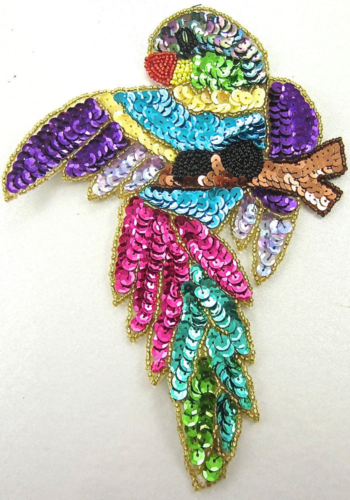 Parrot Multi-Colored Sequins and Beads 8.5