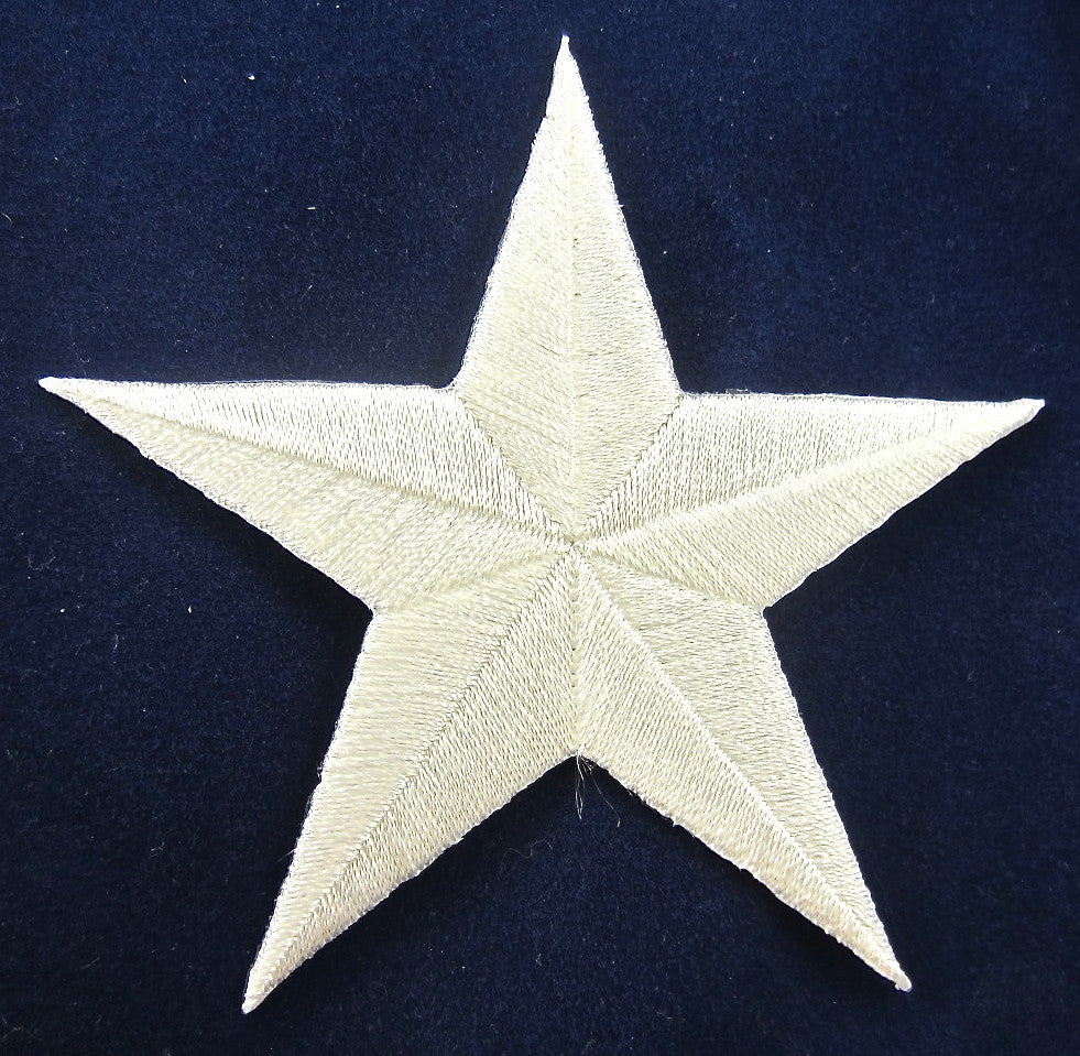 Star, White Embroidered Iron-On 3