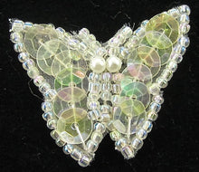 Load image into Gallery viewer, Butterfly with Iridescent Sequins and Beads 1&quot; x 1.25&quot;