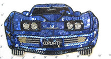 Load image into Gallery viewer, Corvette 1970&#39;s Era with Royal Blue and Black Sequins and Beads 9&quot; x 5&quot;
