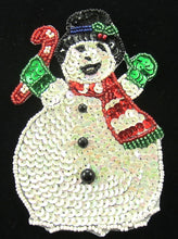 Load image into Gallery viewer, Snowman with Candy Cane 5&quot; x 3&quot;
