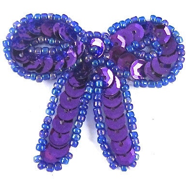 Bow with Purple Sequins and Beads 1.5