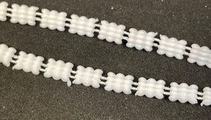 Trim Chalk White 4 Rows Beads 1/8" Wide Sold By the Yard