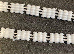 Trim Chalk White 4 Rows Beads 1/8" Wide Sold By the Yard