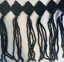 Load image into Gallery viewer, Fringe Trim with Black Beads 4&quot; Wide, Sold by the Yard