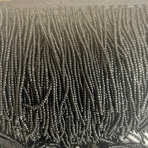 Trim Fringe Black Beaded 3" Wide, Sold by the Yard