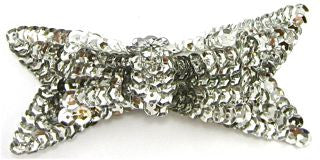 Bow with Choice of Color Sequins Layered 3.75" x 1.5" x 1/2"