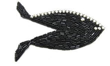 Load image into Gallery viewer, Fish Shaped Motif with Black Beads and Rhinestones